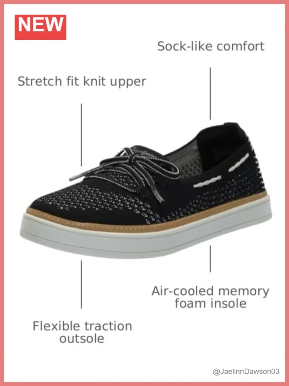 Women's Slip-On Shoes with Memory Foam Insole, Knit Upper, Machine Washable